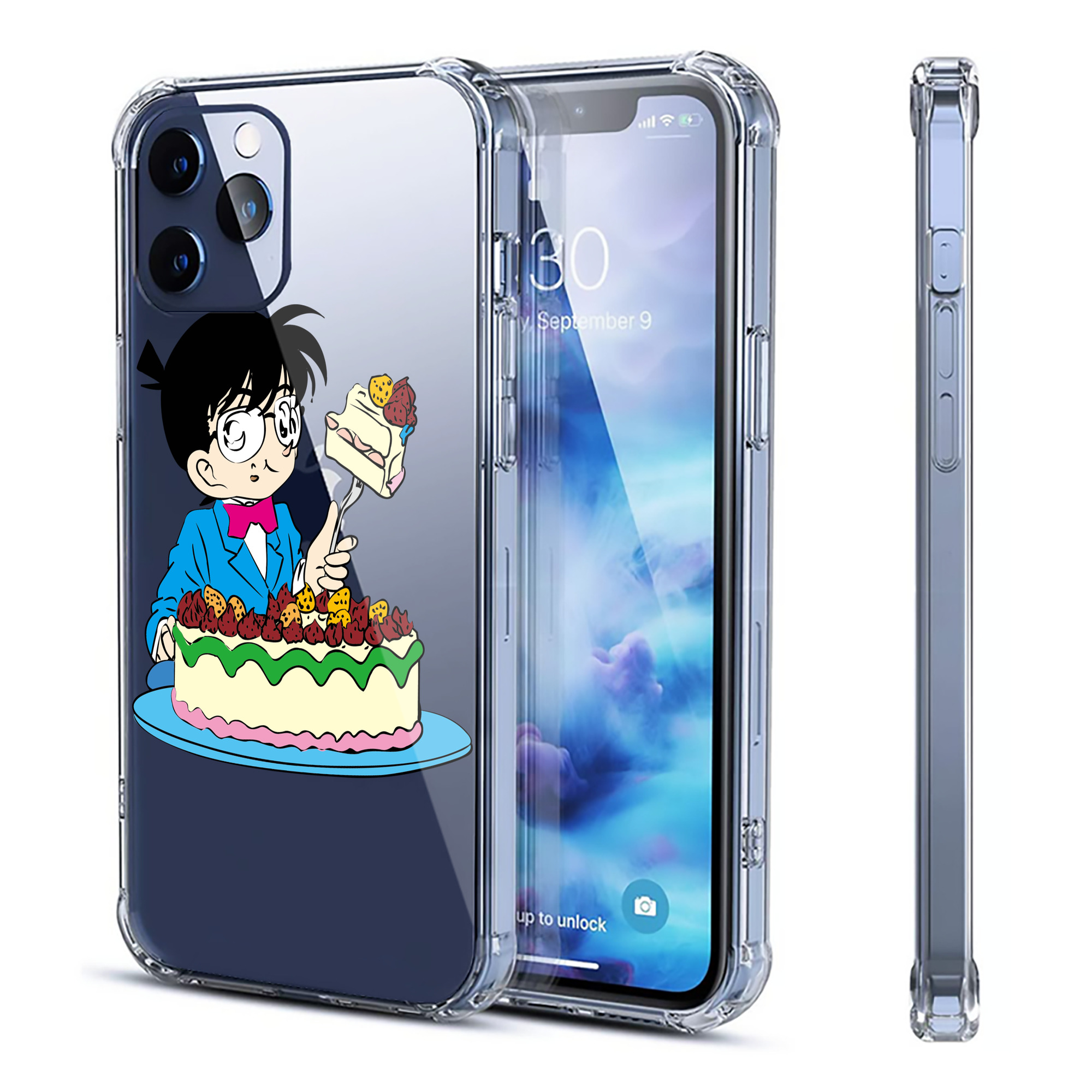 （画像用） 名探偵コナン 江戸川 コナン Detective Conan Conan Edogawa 【iPhone 12シリーズ対応】透明スマホケース（クリアソフトケース）